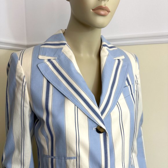 VINTAGE 90's ANNE KLEIN New York made Turkey Fitted 100% Cotton Jacket 4 - NWOT - Picture 4 of 12